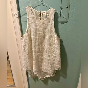 Rag & Bone Cream Grid Pattern Tank Top